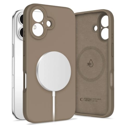 ⁨Etui Tech-Protect Liquid Silicone MagSafe iPhone 16 Brązowy⁩ w sklepie Wasserman.eu