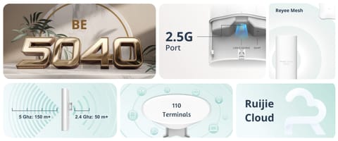 ⁨PUNKT DOSTĘPOWY RG-RAP72PRO-OD Wi-Fi 7 2.4 GHz, 5 GHz, 688 Mb/s + 4323 Mb/s REYEE⁩ w sklepie Wasserman.eu