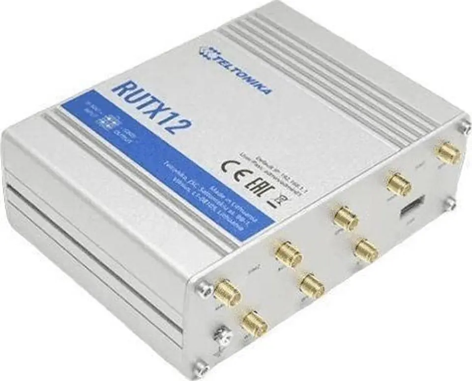 ⁨Teltonika RUTX12 wireless router Gigabit Ethernet Dual-band (2.4 GHz / 5 GHz) 3G 4G Silver⁩ at Wasserman.eu