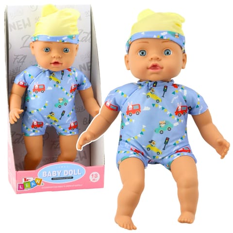 ⁨Lalka Bobas Niebieskie Ubranko z Wzorami Czapeczka z Uszami 31cm⁩ w sklepie Wasserman.eu