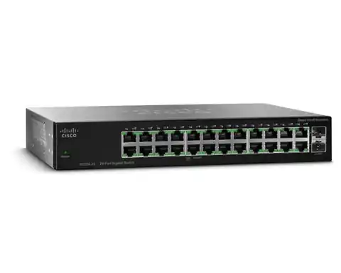 ⁨Cisco SG112-24 Unmanaged L2 Gigabit Ethernet (10/100/1000) 1U Schwarz⁩ im Wasserman.eu