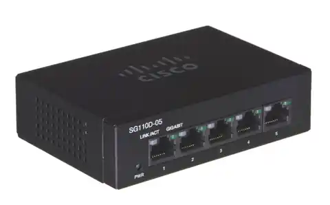 ⁨Cisco SG110D-05 Unmanaged L2 Gigabit Ethernet (10/100/1000) Schwarz⁩ im Wasserman.eu