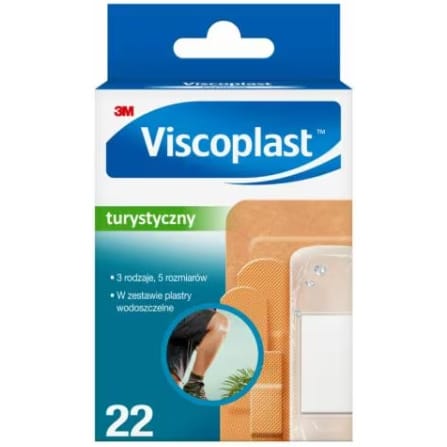 ⁨Plaster uniwersalny VISCOPLAST, zestaw turystyczny 5 rozmiarów 22sztuki 3M⁩ w sklepie Wasserman.eu