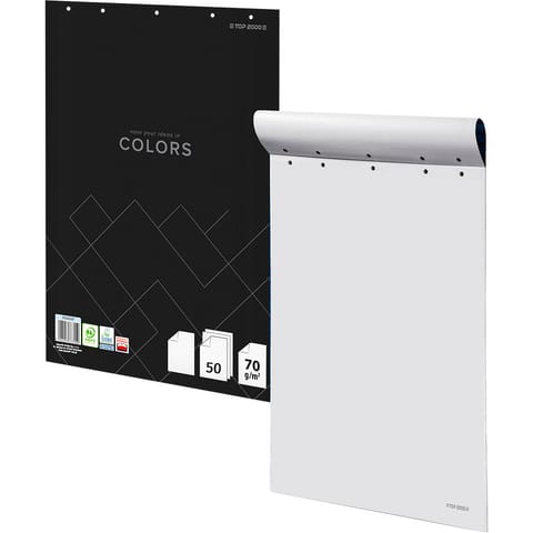 ⁨Blok do flipcharta 64x90cm 50 kartek gładki biały COLORS 400169250 TOP 2000⁩ w sklepie Wasserman.eu