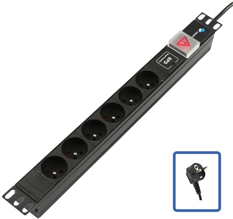 ⁨Lanview POWER STRIP 19" - 6 WAYS - 1U⁩ w sklepie Wasserman.eu