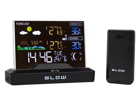 ⁨Stacja pogodowa bezprzewodowa BLOW WS104 czarna⁩ w sklepie Wasserman.eu