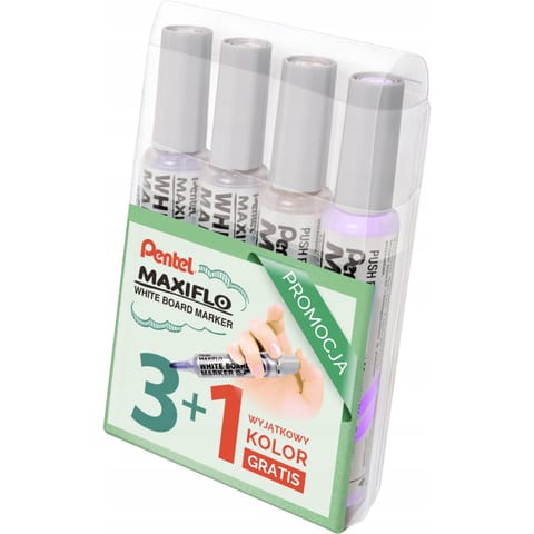 ⁨Marker suchościeralny 4sztuki AACV etui MWL5M-WA4AACVPL PENTEL⁩ w sklepie Wasserman.eu