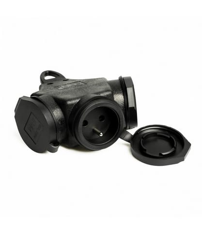 ⁨ROZGAŁĘŻNIK POTRÓJNY GUMOWY 3*2P+Z Z/UZ IP44⁩ w sklepie Wasserman.eu