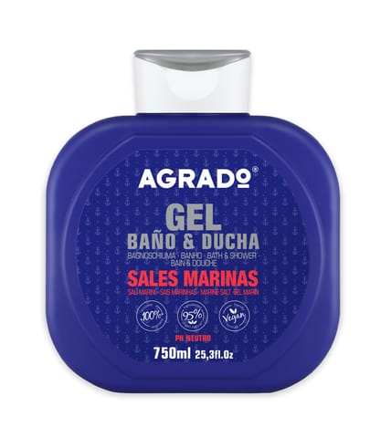 ⁨AGRADO Żel pod prysznic i do kąpieli Sól morska 750 ml⁩ w sklepie Wasserman.eu