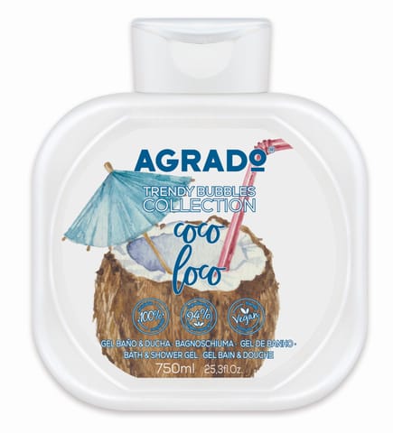 ⁨AGRADO Żel pod prysznic i do kąpieli Coco Loco 750 ml⁩ w sklepie Wasserman.eu