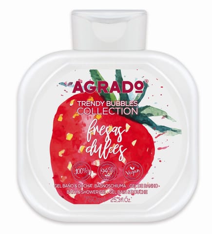 ⁨AGRADO Żel pod prysznic i do kąpieli Słodka truskawka 750 ml⁩ w sklepie Wasserman.eu