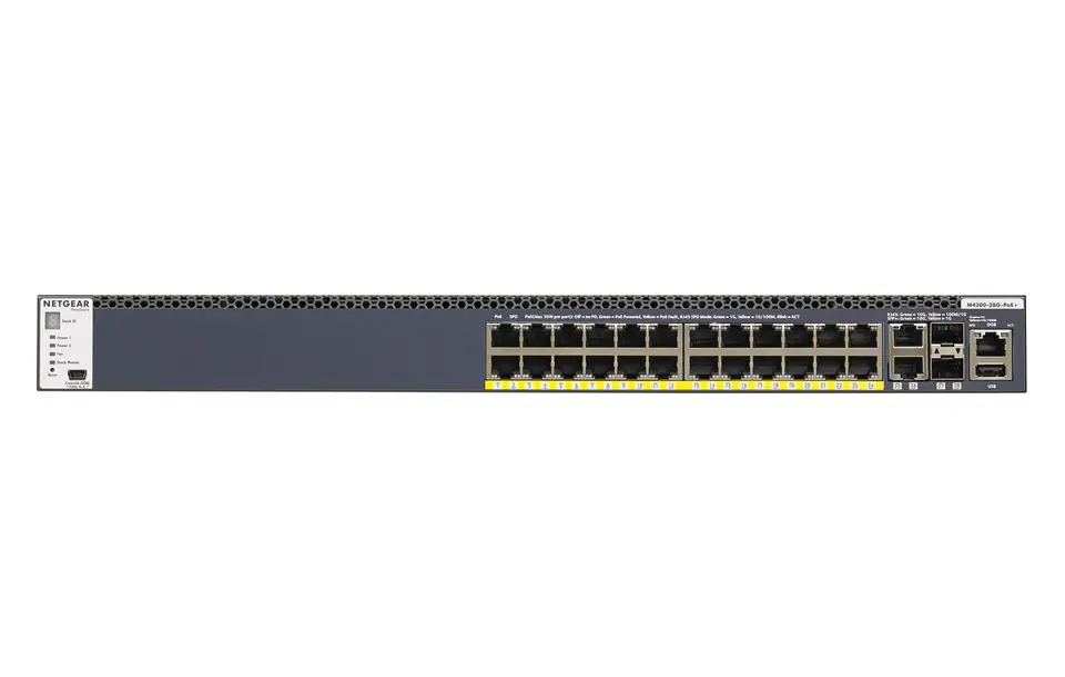 Netgear M4300-28G-PoE+ Managed L3 Gigabit Ethernet (10/100/1000) Black 1U Power over Ethernet (PoE) at Wasserman.eu