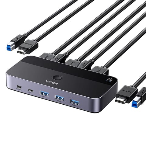 ⁨Przełącznik / switch HDMI 2.0 Ugreen CM664, KVM, 2w1, 4K 60Hz⁩ w sklepie Wasserman.eu