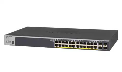 ⁨Netgear GS728TPP Managed L2/L3/L4 Gigabit Ethernet (10/100/1000) Black 1U Power over Ethernet (PoE)⁩ at Wasserman.eu