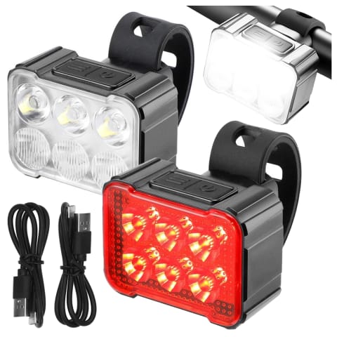 ⁨Lampka rowerowa LED Alogy SafeRide™ Lights Latarka na rower wodoodporne światło światełko na przód i tył przednia tylna 2 sztuki⁩ w sklepie Wasserman.eu
