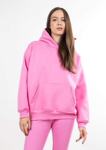 ⁨Bluza DK-K-B9 RÓŻ BAWEŁNA GRUBA (kolor róż, rozmiar XS)⁩ w sklepie Wasserman.eu