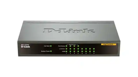 ⁨D-Link DES-1008PA Netzwerk-Switch Unmanaged Fast Ethernet (10/100) Power over Ethernet (PoE) Schwarz⁩ im Wasserman.eu