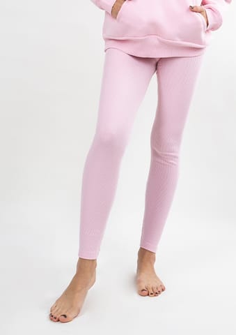 ⁨Legginsy Oseye JASNY RÓŻ BAWEŁNA PRĄŻKI (kolor jasny róż, rozmiar 2xl)⁩ w sklepie Wasserman.eu