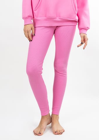 ⁨Legginsy Oseye RÓŻ BAWEŁNA PRĄŻKI (kolor róż, rozmiar 2xl)⁩ w sklepie Wasserman.eu