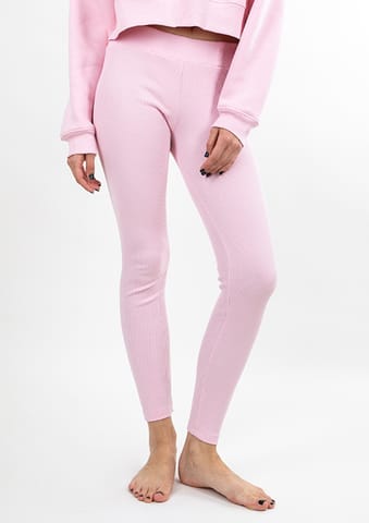 ⁨Legginsy DK-K-B13 JASNY RÓŻ BAWEŁNA PRĄŻKI (kolor jasny róż, rozmiar 2xl)⁩ w sklepie Wasserman.eu
