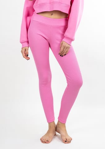 ⁨Legginsy DK-K-B13 RÓŻ BAWEŁNA PRĄŻKI (kolor róż, rozmiar 2xl)⁩ w sklepie Wasserman.eu