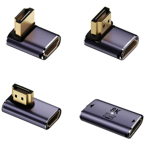 ⁨Zestaw adapterów HDMI 4smarts 8K 4 szt.  - w górę, w dół, boczny, złącze do łączenia kabli, szary⁩ w sklepie Wasserman.eu