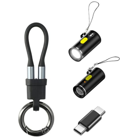 ⁨Zestaw akcesoriów 4w1 4smarts Explorer   kabel brelok USB-C, adapter USB-C do USB-C, zapalniczka USB-C, latarka USB-C, czarny⁩ w sklepie Wasserman.eu