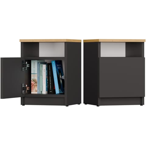 ⁨Szafka nocna GALAX 30/1D ANTRACYT ARTISAN⁩ w sklepie Wasserman.eu