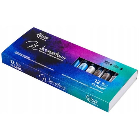 ⁨Farby akwarelowe w tubkach ROSA GALLERY 12kol. 10ml. 340107 KOH-I-NOOR⁩ w sklepie Wasserman.eu