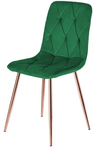 ⁨Krzesło tapicerowane BORGO VELVET GREEN ROSE GOLD⁩ w sklepie Wasserman.eu