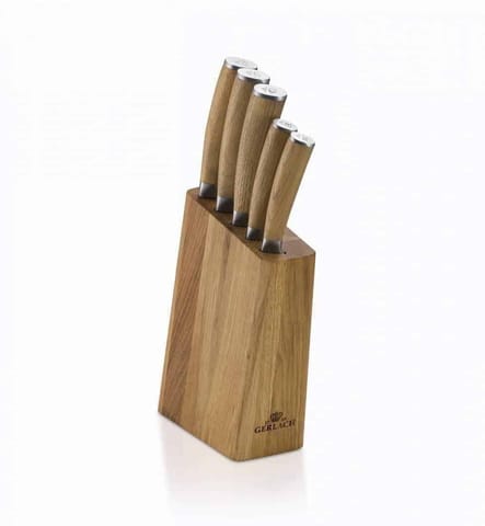 ⁨GERLACH. SET OF KNIVES IN A BLOCK OF 5 pcs. NATURE⁩ at Wasserman.eu
