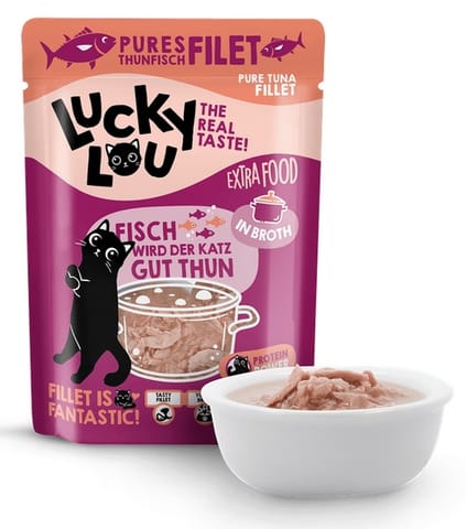 ⁨Lucky Lou Extrafood Tuńczyk w bulionie saszetka 70g⁩ w sklepie Wasserman.eu