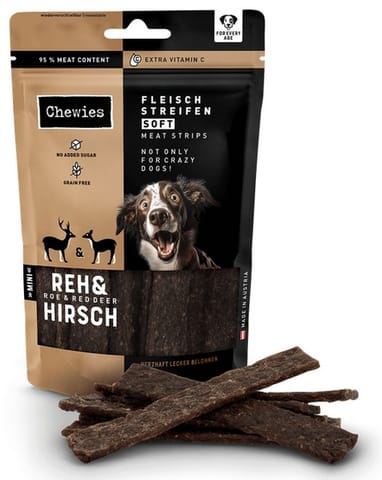 ⁨Chewies Meat Strips Soft Mini Sarna & Jeleń 70g⁩ w sklepie Wasserman.eu