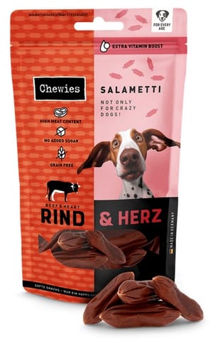 ⁨Chewies Beef Salametti wołowina z sercami 60g⁩ w sklepie Wasserman.eu