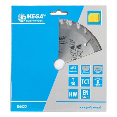 ⁨PIŁA TARCZOWA DO DREWNA 160*30T*20/16MM⁩ w sklepie Wasserman.eu