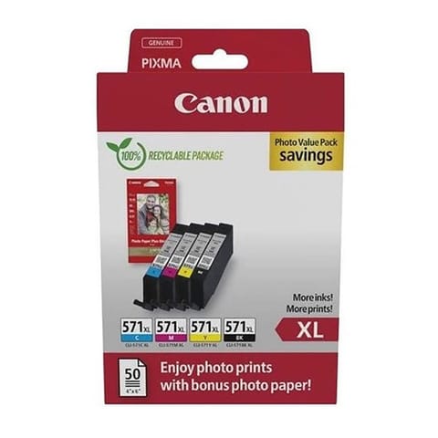 ⁨Canon oryginalny ink / tusz CLI-571XL BK/C/M/Y PHOTO VALUE, 0332C006, CMYK⁩ w sklepie Wasserman.eu