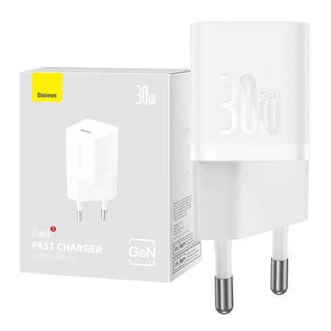 ⁨Mini ładowarka sieciowa Baseus GaN5  30W (biała)⁩ w sklepie Wasserman.eu