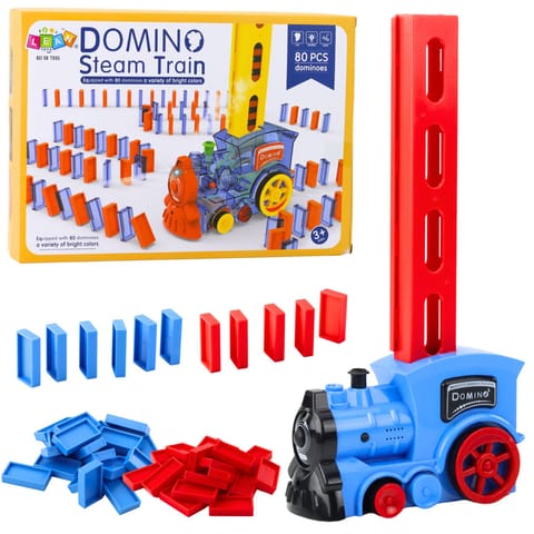 ⁨Elektryczna Lokomotywa Na Baterie Klocki Domino Para Wodna 80el⁩ w sklepie Wasserman.eu