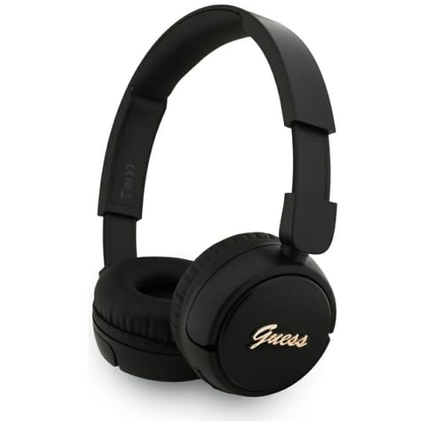 ⁨Słuchawki nauszne Guess Bluetooth 5.3    Metal Logo Script czarny⁩ w sklepie Wasserman.eu