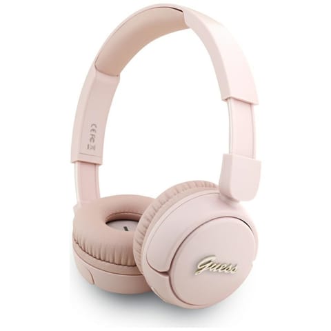 ⁨Słuchawki nauszne Guess Bluetooth 5.3    Metal Logo Script różowy⁩ w sklepie Wasserman.eu