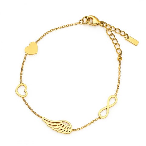 ⁨Bransoletka na rękę stal chirurgiczna pozłacana 14k złotem Celebrytka BST1554⁩ w sklepie Wasserman.eu