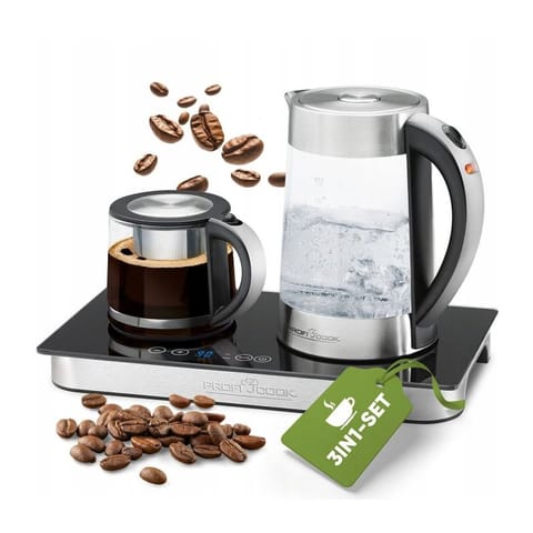 ⁨ProfiCook PC-TKS 1056 electric kettle 1.7 L Black, Stainless steel, Transparent⁩ at Wasserman.eu