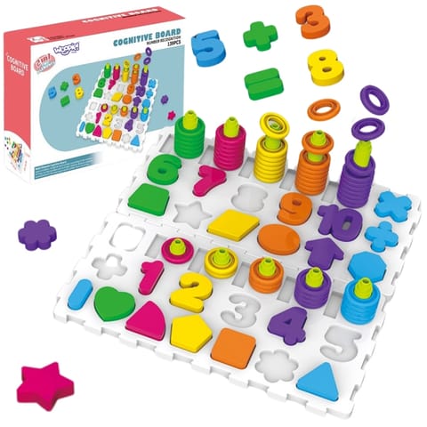 ⁨WOOPIE Układanka Montessori Sorter Trening Mózgu Literki Cyferki 139 el⁩ w sklepie Wasserman.eu