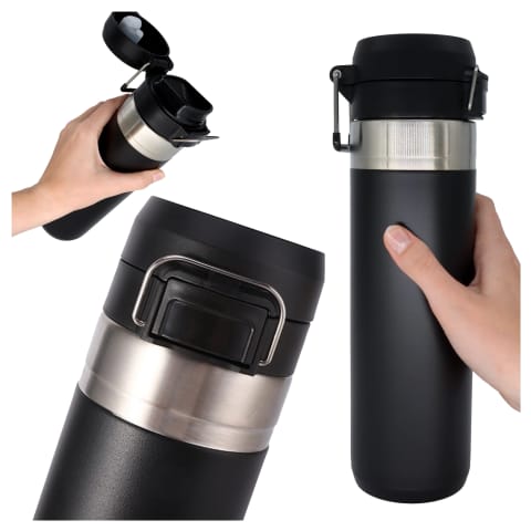 ⁨Kubek termiczny Termos Alogy ThermoGo™ Szczelny pakowny do podróży i uprawiania sportu 800ml Czarna⁩ w sklepie Wasserman.eu