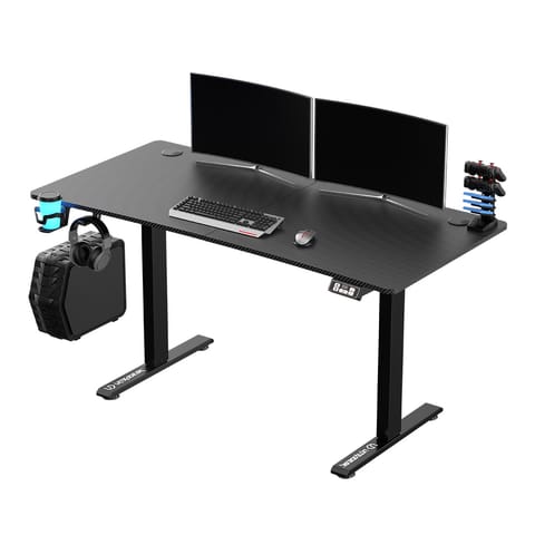 ⁨ULTRADESK Biurko dla gracza LEVEL V2, 140x68cm, 72-117cm, elektycznie regulowany⁩ w sklepie Wasserman.eu