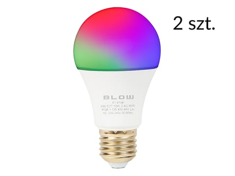 ⁨Żarówka LED  E27 10W 230V RGB+CW 2szt WIFI⁩ w sklepie Wasserman.eu