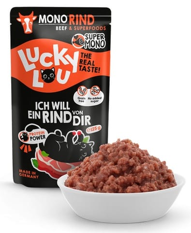 ⁨Lucky Lou SuperMono Wołowina saszetka 125g⁩ w sklepie Wasserman.eu