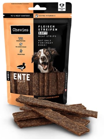 ⁨Chewies Meat Strips Soft Mini Kaczka 70g⁩ w sklepie Wasserman.eu