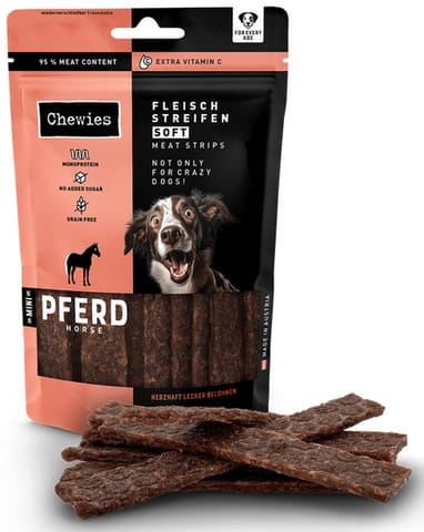 ⁨Chewies Meat Strips Soft Mini Konina 70g⁩ w sklepie Wasserman.eu
