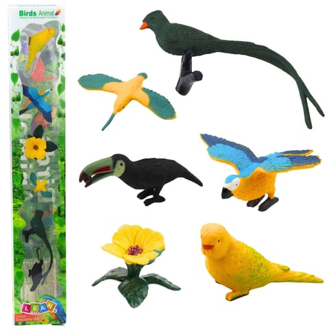 ⁨Zestaw Mini Figurki Ptaki Egzotyczne Hibiskus Żółty 4-11cm 6szt⁩ w sklepie Wasserman.eu